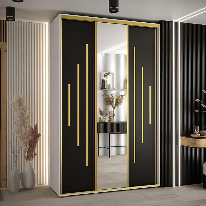 Schrank 45 Canaris 13 150 weiß/schwarz/gold