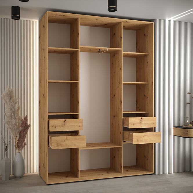 Schrank 45 Canaris 13 160 weiß/artisan/schwarz