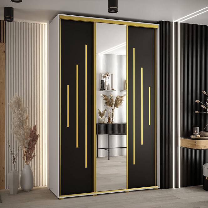 Schrank 45 Canaris 13 160 weiß/schwarz/gold