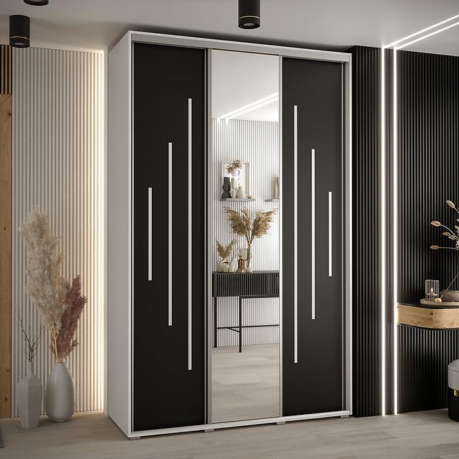 Schrank 45 Canaris 13 160 weiß/schwarz/silver