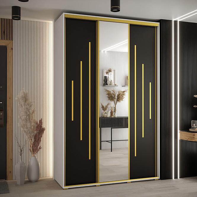 Schrank 45 Canaris 13 180 weiß/schwarz/gold