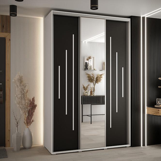 Schrank 45 Canaris 13 180 weiß/schwarz/silver