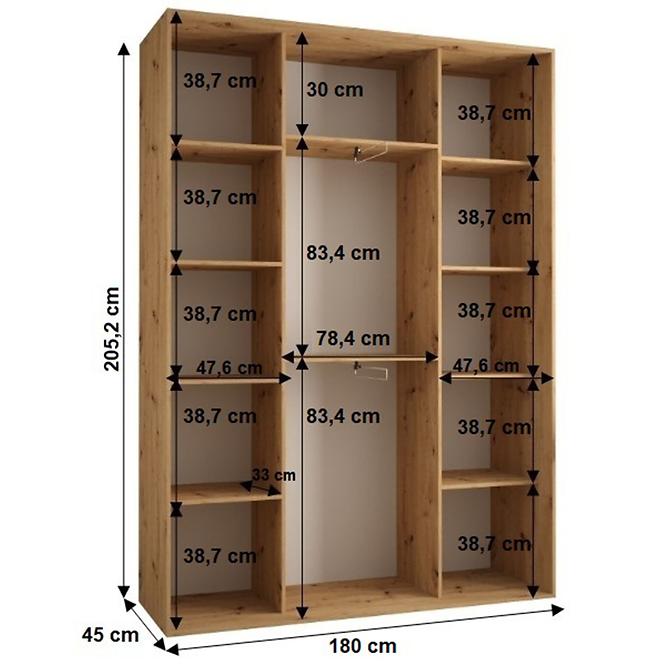 Schrank 45 Canaris 13 180 schwarz/weiß/silver