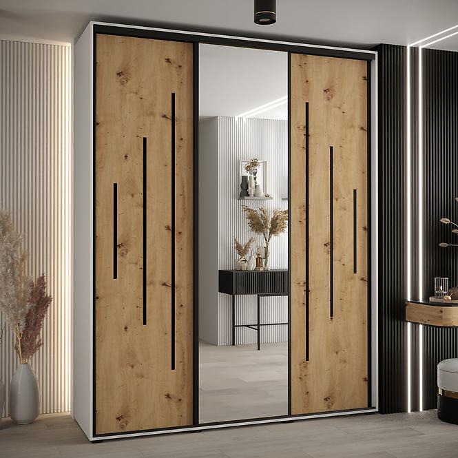 Schrank 45 Canaris 13 190 weiß/artisan/schwarz