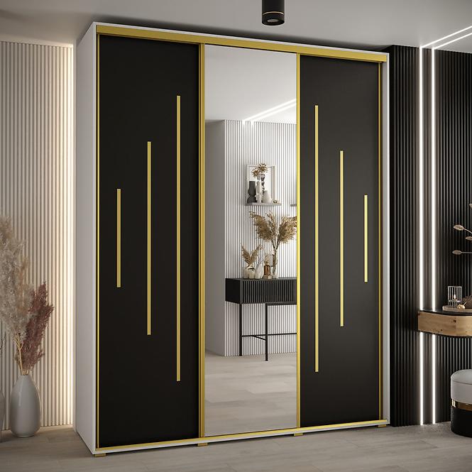 Schrank 45 Canaris 13 190 weiß/schwarz/gold