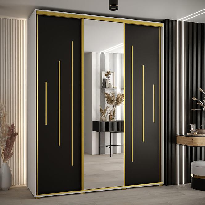 Schrank 45 Canaris 13 200 weiß/schwarz/gold