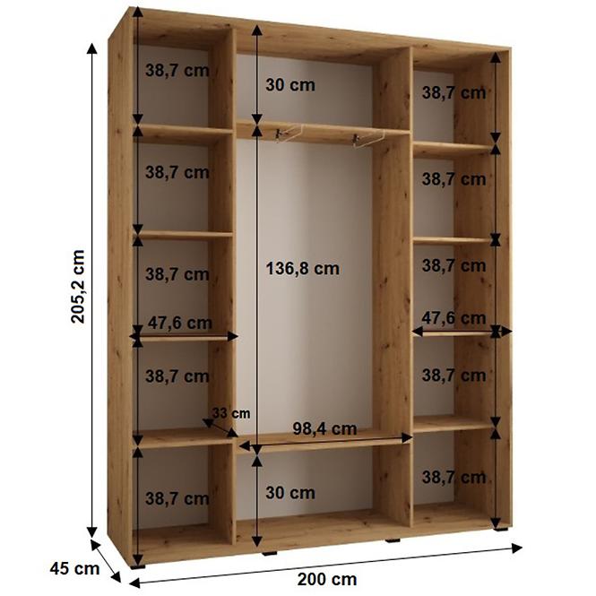 Schrank 45 Canaris 13 200 schwarz/weiß/gold
