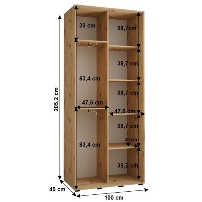 Schrank 45 Canaris 3 100 weiß/schwarz/schwarz