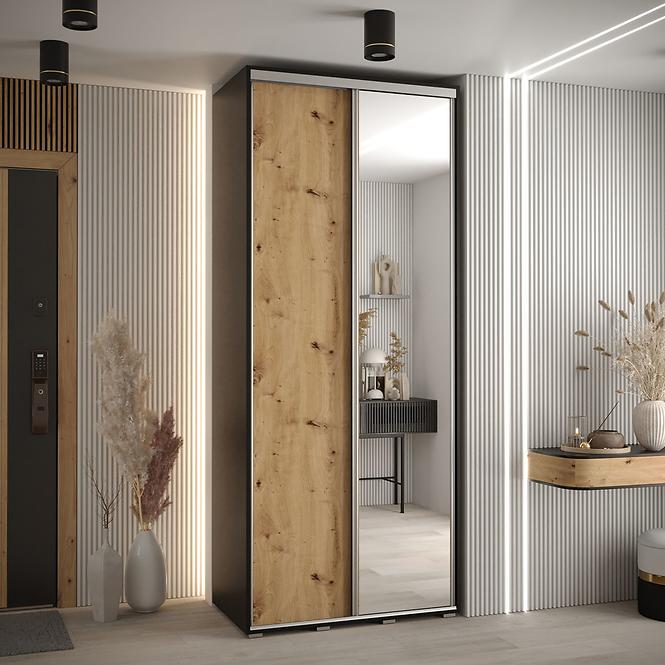 Schrank 45 Canaris 3 100 schwarz/artisan/silver
