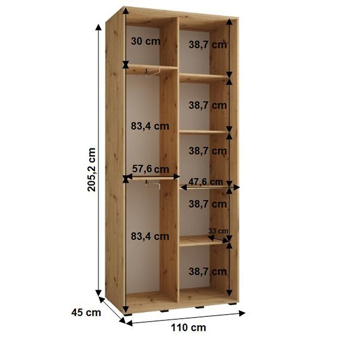 Schrank 45 Canaris 3 110 schwarz/artisan/silver