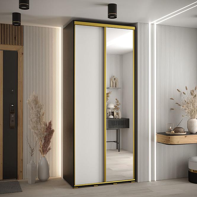 Schrank 45 Canaris 3 110 schwarz/weiß/gold