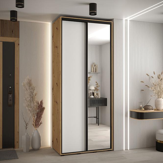 Schrank 45 Canaris 3 120 artisan/weiß/schwarz