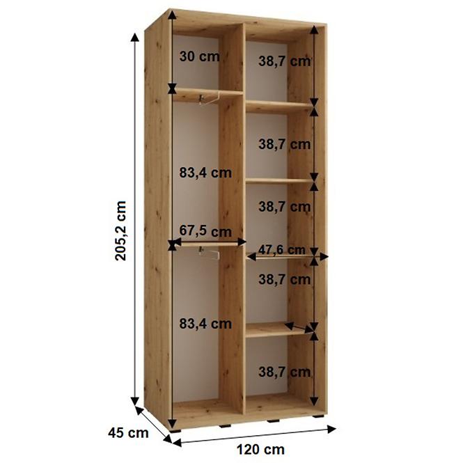 Schrank 45 Canaris 3 120 weiß/artisan/schwarz