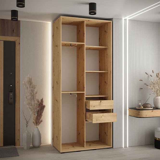 Schrank 45 Canaris 3 120 weiß/artisan/schwarz