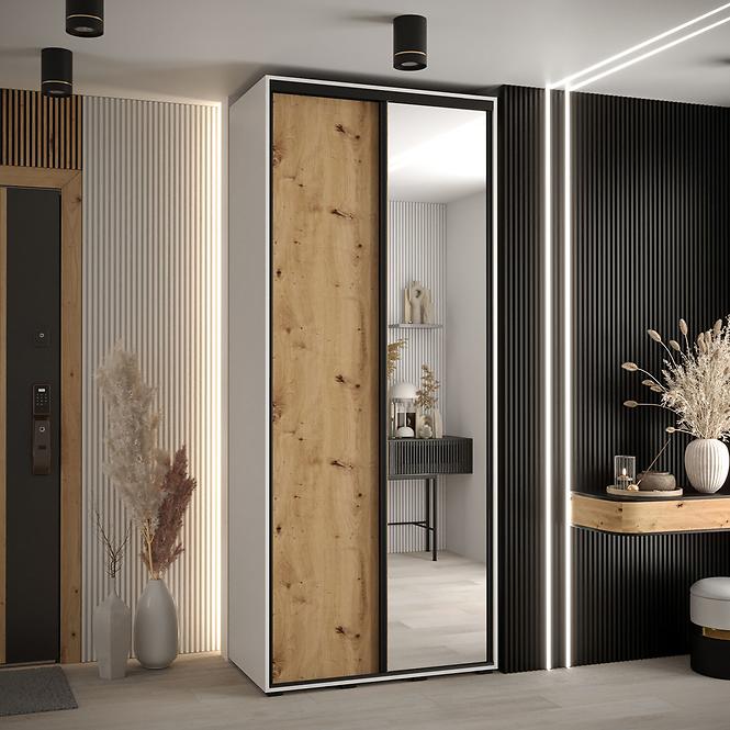 Schrank 45 Canaris 3 120 weiß/artisan/schwarz