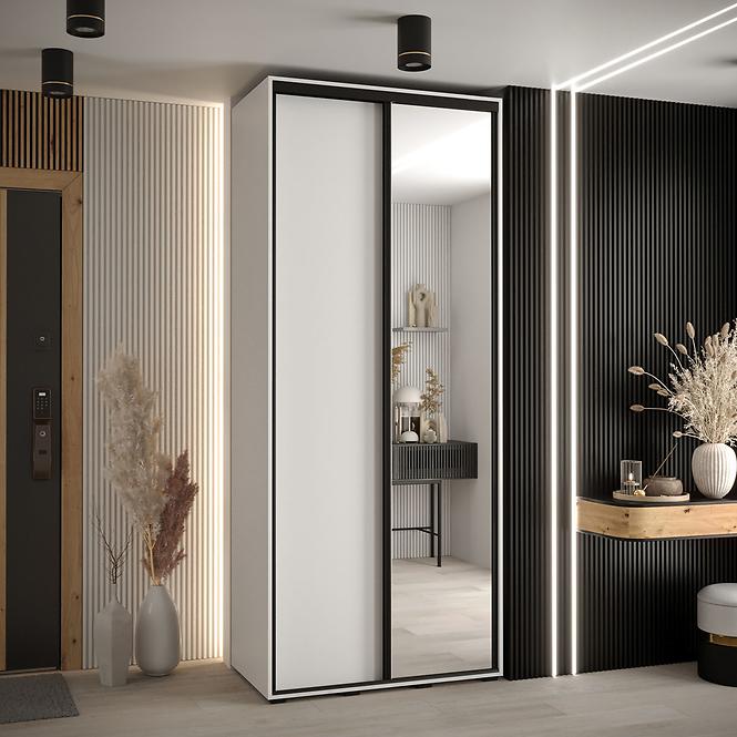Schrank 45 Canaris 3 120 weiß/schwarz