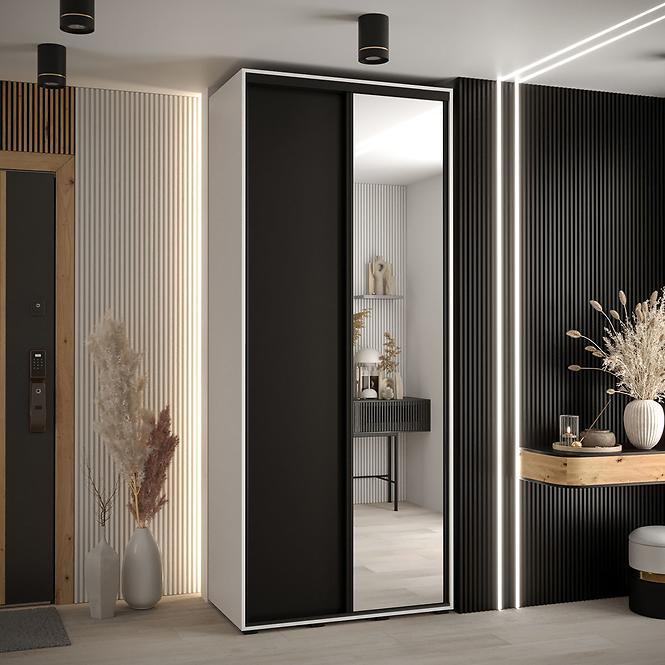 Schrank 45 Canaris 3 120 weiß/schwarz/schwarz