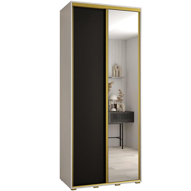 Schrank 45 Canaris 3 120 weiß/schwarz/gold