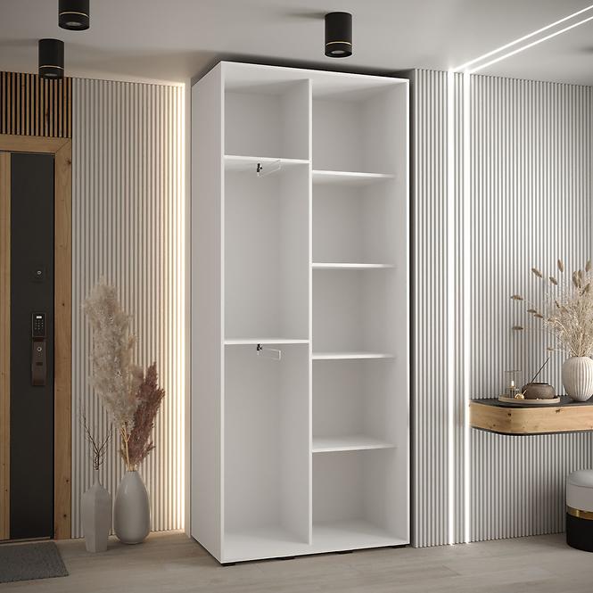 Schrank 45 Canaris 3 120 weiß/schwarz/silver