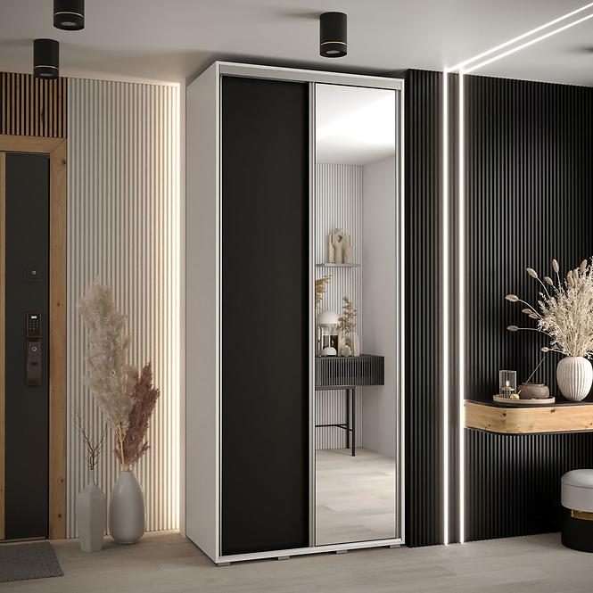 Schrank 45 Canaris 3 120 weiß/schwarz/silver