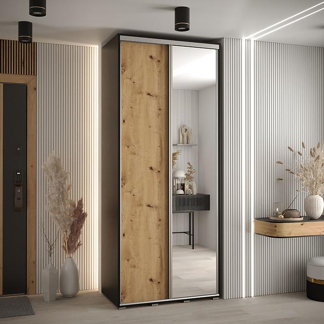 Schrank 45 Canaris 3 120 schwarz/artisan/silver