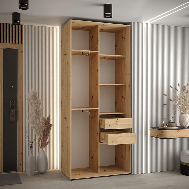 Schrank 45 Canaris 3 120 schwarz/weiß/gold