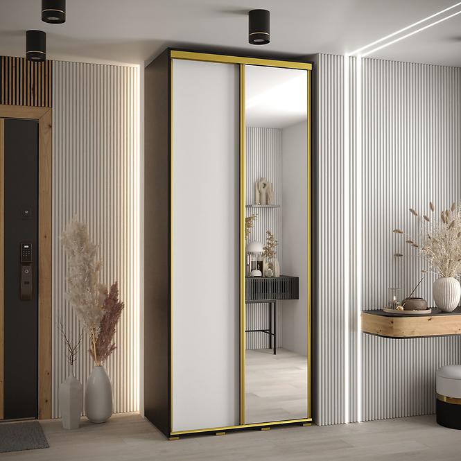 Schrank 45 Canaris 3 120 schwarz/weiß/gold