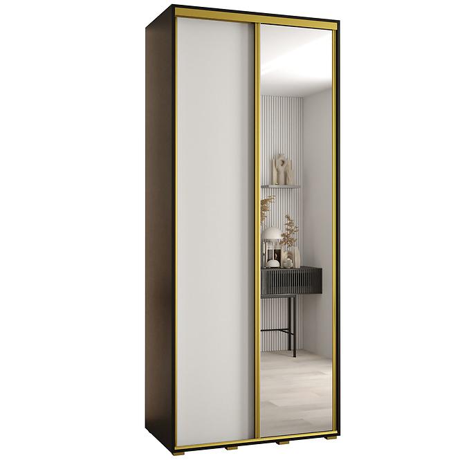 Schrank 45 Canaris 3 130 schwarz/weiß/gold
