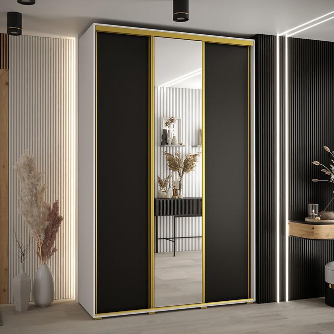 Schrank 45 Canaris 3 180 weiß/schwarz/gold