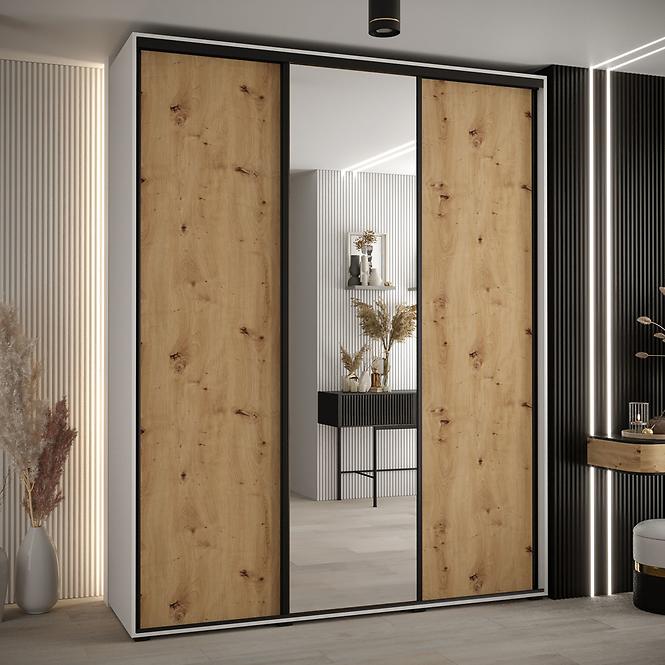 Schrank 45 Canaris 3 190 weiß/artisan/schwarz