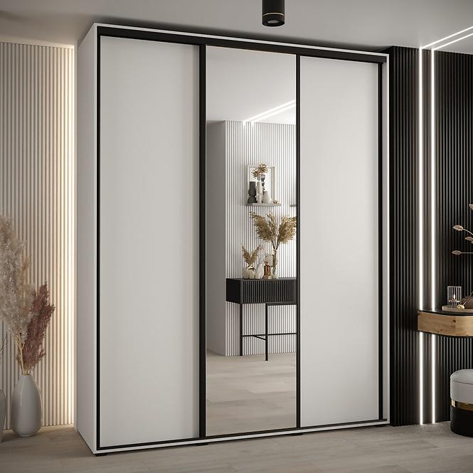 Schrank 45 Canaris 3 190 weiß/schwarz