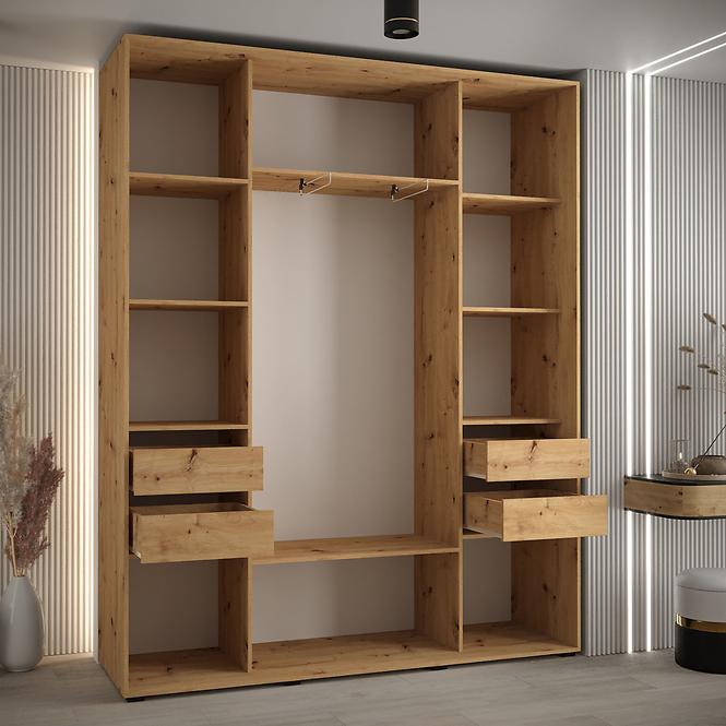Schrank 45 Canaris 3 190 schwarz/weiß/gold