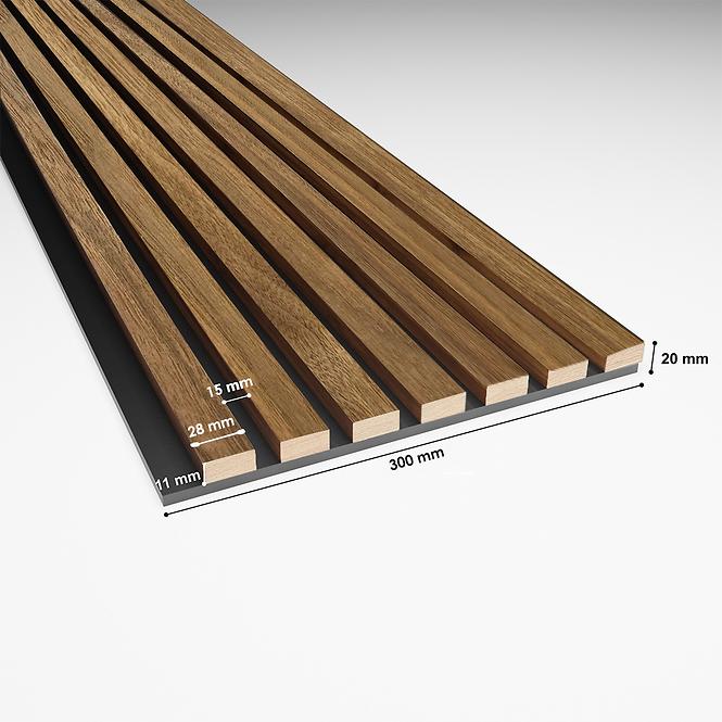 Akustikpaneel auf Filz Dark eiche furnir 300x2650mm