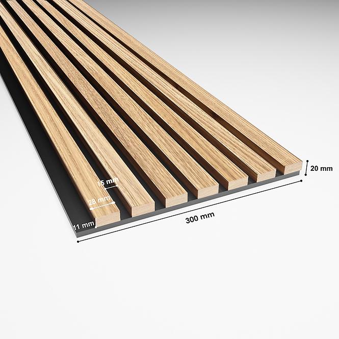 Akustikpaneel auf Filz Natural eiche furnir 300x2650mm