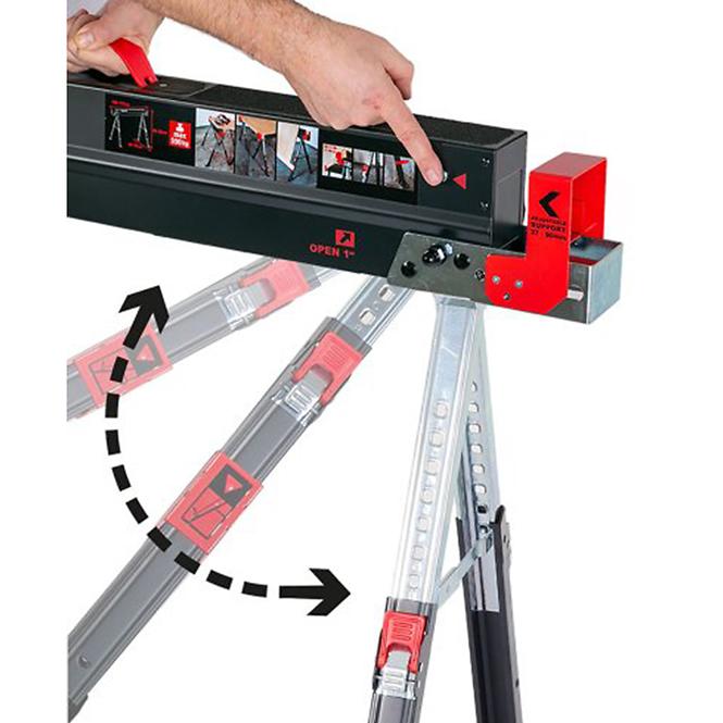 Klappbarer Bau-Sägebock Festa 115x61,5-82 cm max. 590 kg