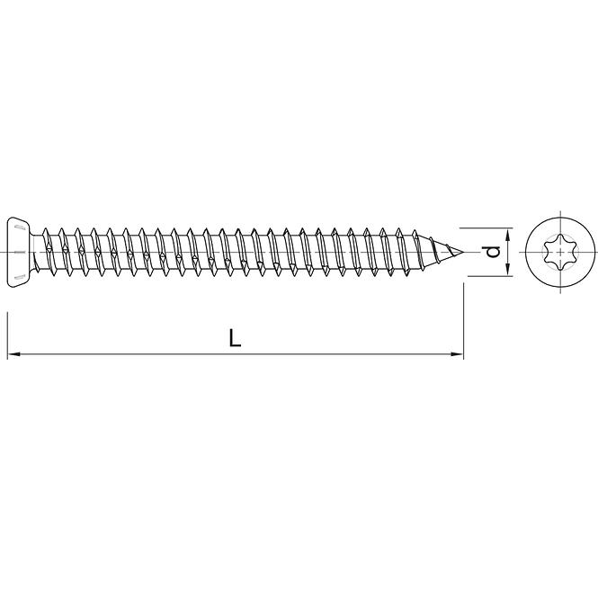 Turboschrauben WHO T30 7,5x52 mm (30 Stück)
