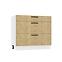 Küchenschrank Denis D90PC S/3 eiche london/weiß