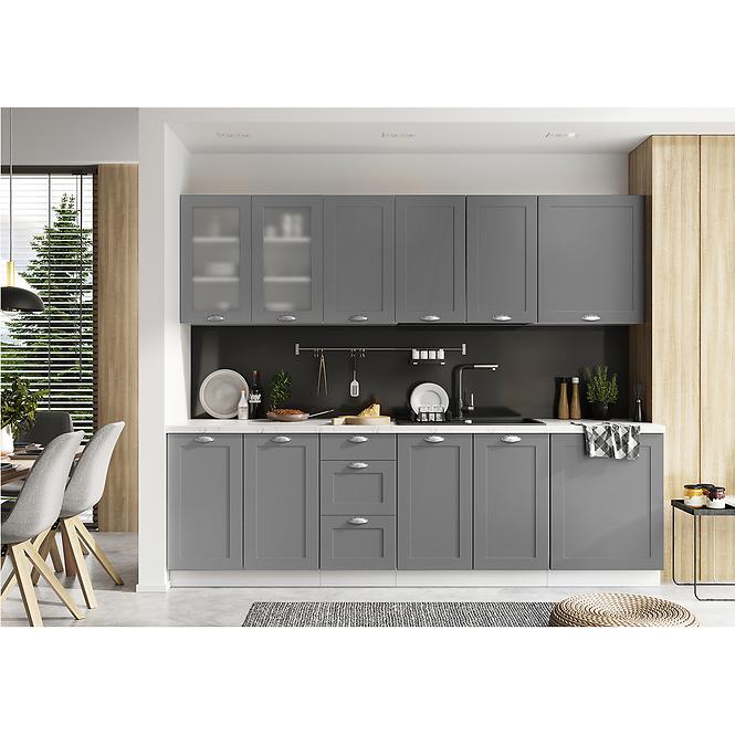 Küchenschrank Adele D60 grau matte/weiß