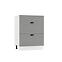 Küchenschrank Adele D60PC S/2 zasl grau matte/weiß