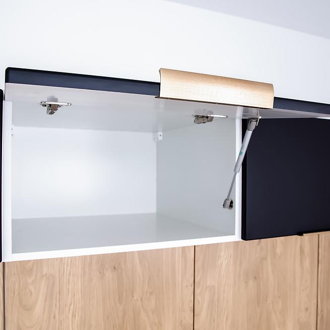 Küchenschrank Denis W90OKGR/560 schwarze matte continental/weiß