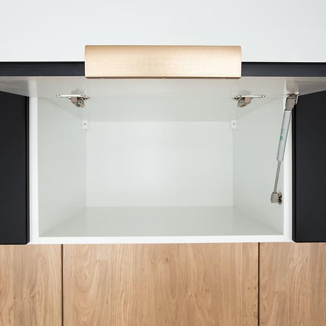 Küchenschrank Denis W60 schwarze matte continental/weiß