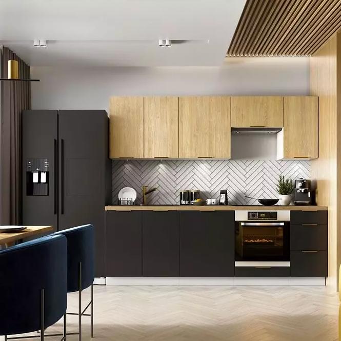 Küchenschrank Denis WS40 PL schwarze matte continental/weiß