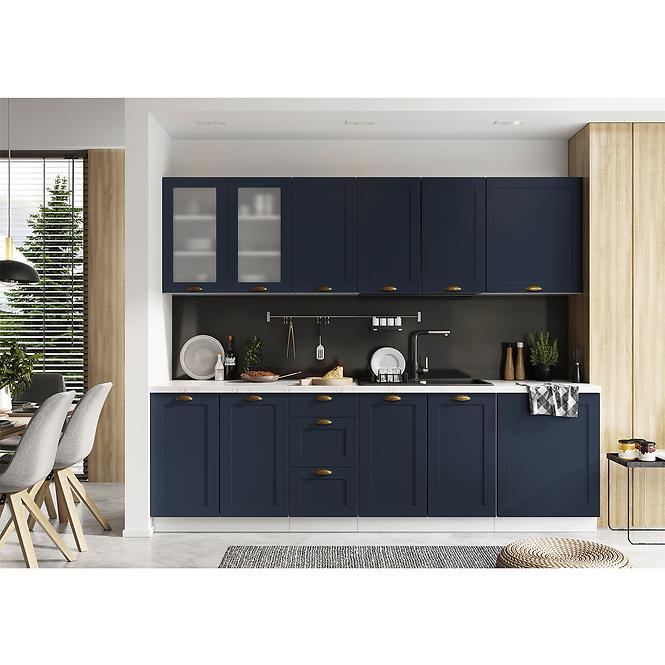 Küchenschrank Adele W90OKGR marineblau matte/weiß