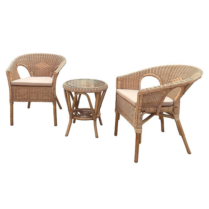 Gartengarnitur Hamburg Mini Natural Rattan