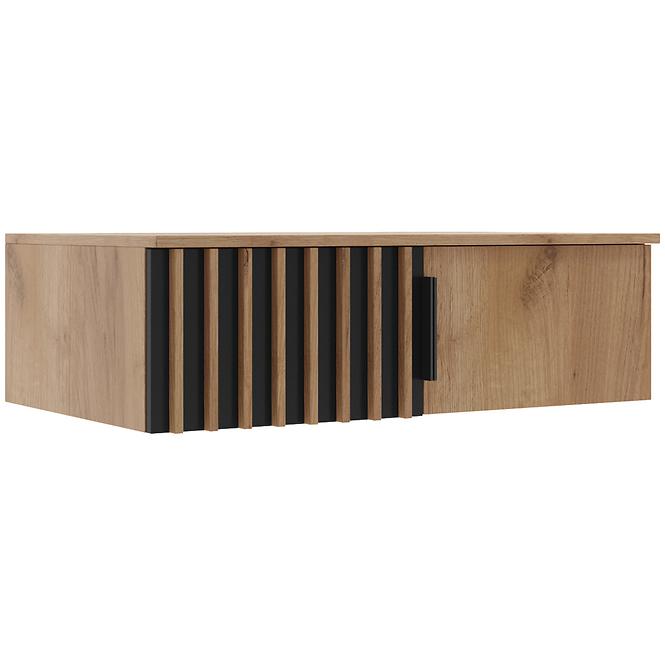 Schrankaufsatz Sorento 100 craft/schwarz+lamel craft gold