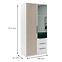 Schrank Sorento 100 weiß+lamel craft gold,2