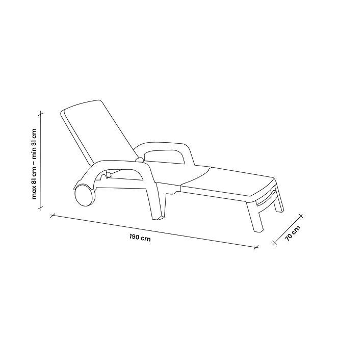 Gartenliege Miami Graphite