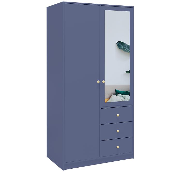 Schrank Siena 2 D2 gedämpftes blau / spiegel