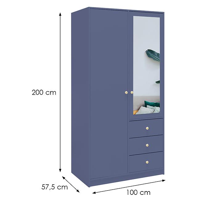 Schrank Siena 2 D2 gedämpftes blau / spiegel