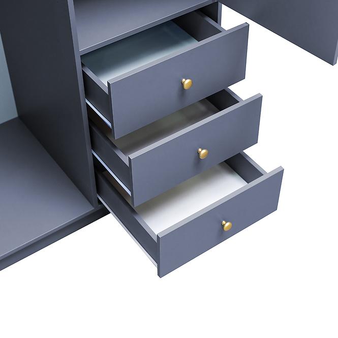 Schrank Siena 2 D2 gedämpftes blau / spiegel